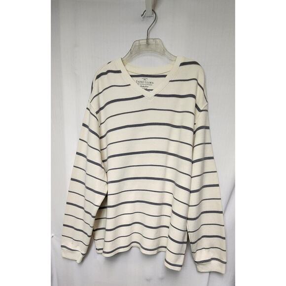 Men's Faded Glory 2XL 50-52 Ivory/Grey Long Sleeve Casual Sweater shirt - Picture 2 of 4